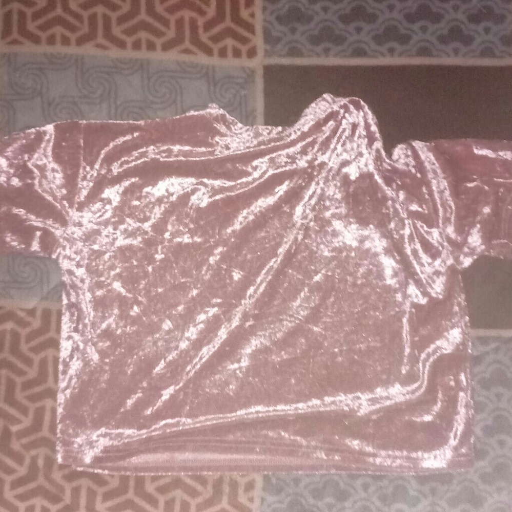 Velvet Drop Shoulder Crop Tee